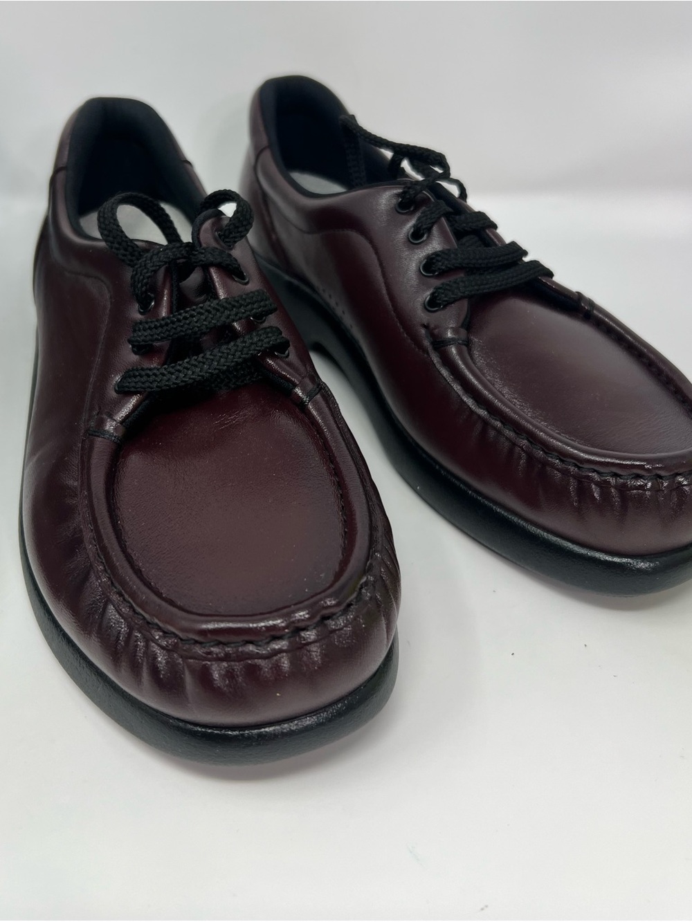 SAS Take Time Shoes Womens 9.5 N Antique Wine Leather Lace Up Comfort Loafers